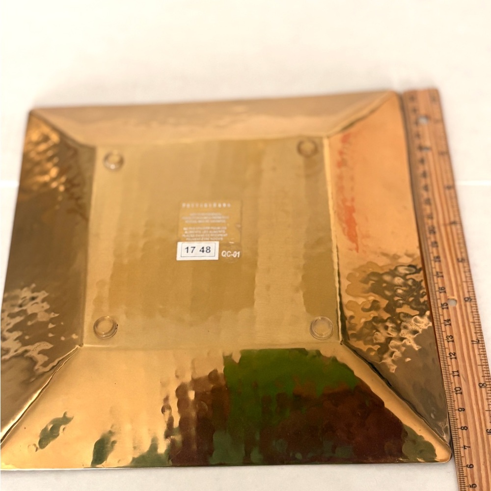 Pottery Barn Gold Hammered Square Tray - Picture 5 of 5